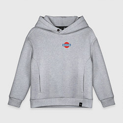 Толстовка оверсайз детская Nissan logo auto steel, цвет: меланж