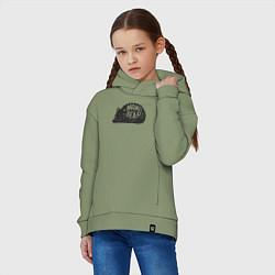 Толстовка оверсайз детская Мама медведица и медвежонок, цвет: авокадо — фото 2