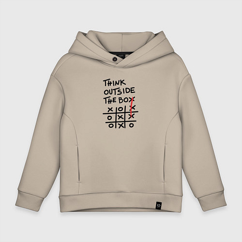 Детское худи оверсайз Думай нестандартно / Миндальный – фото 1
