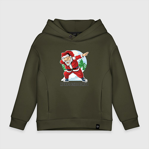 Детское худи оверсайз Dab Santa / Хаки – фото 1