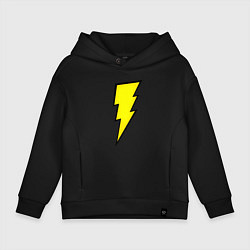 Толстовка оверсайз детская Shazam and Black Adam logo, цвет: черный