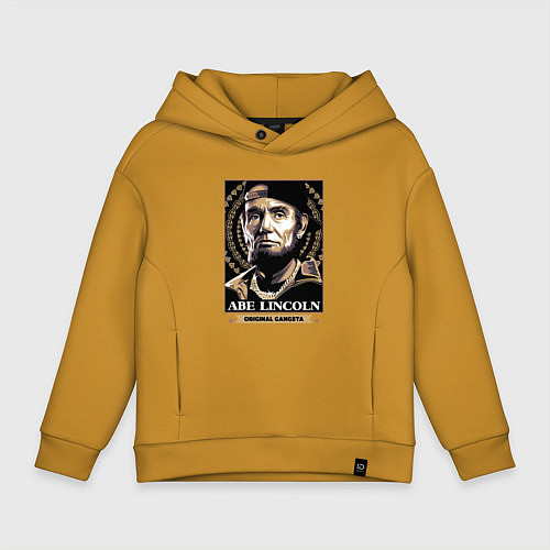 Детское худи оверсайз Lincoln gangster / Горчичный – фото 1