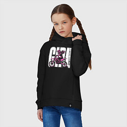 Толстовка оверсайз детская Girl motocross, цвет: черный — фото 2