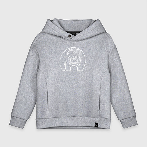 Детское худи оверсайз Слонёнок из Индии / Меланж – фото 1