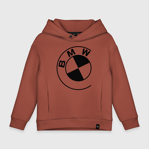 Детское худи оверсайз БМВ значок / Кирпичный – фото 1