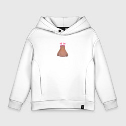 Детское худи оверсайз Влюбленный медведь с сердечками