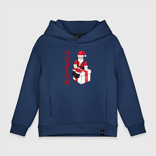 Детское худи оверсайз Санта Клаус - Роблокс / Тёмно-синий – фото 1