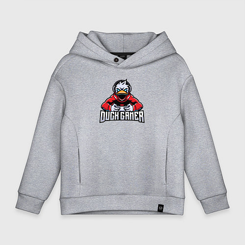 Детское худи оверсайз Утка геймер / Меланж – фото 1