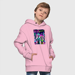 Толстовка оверсайз детская Rick and Morty - cyberpunk, цвет: светло-розовый — фото 2