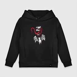 Толстовка оверсайз детская Улыбка Венома, цвет: черный