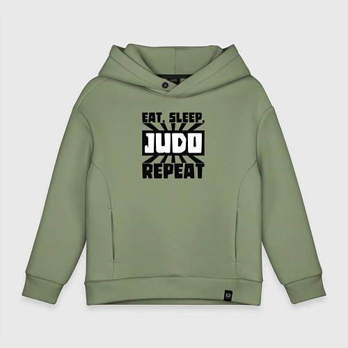 Детское худи оверсайз Есть спать дзюдо / Авокадо – фото 1