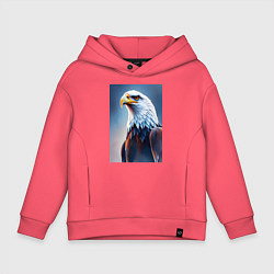 Толстовка оверсайз детская Грациозный орел, цвет: коралловый