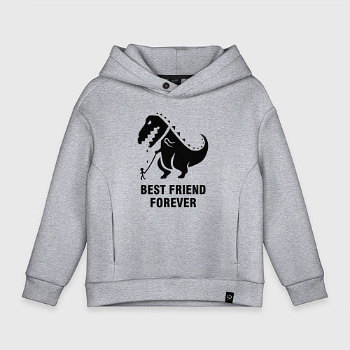 Детское худи оверсайз Godzilla best friend / Меланж – фото 1