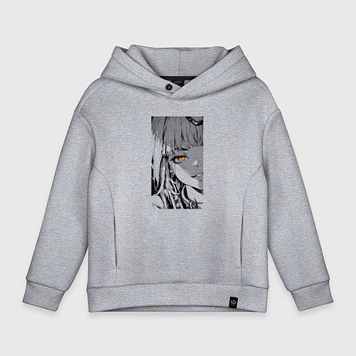 Детское худи оверсайз Оранжевоглазая яндере / Меланж – фото 1
