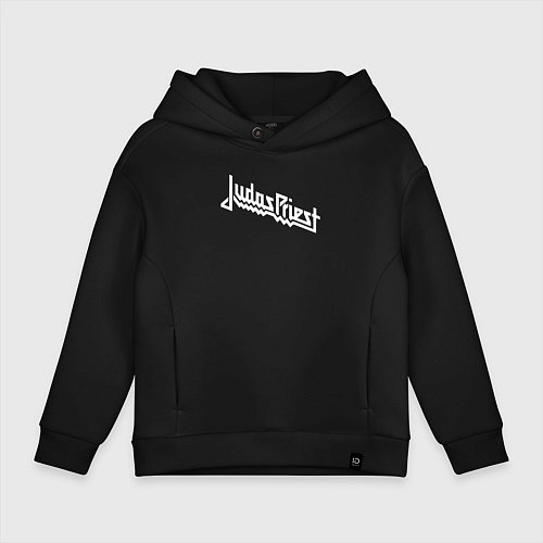 Детское худи оверсайз Judas Priest - logo / Черный – фото 1