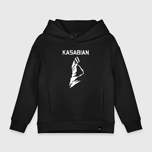Детское худи оверсайз Kasabian - logo / Черный – фото 1