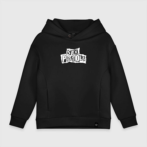 Детское худи оверсайз Sex Pistols - logo / Черный – фото 1