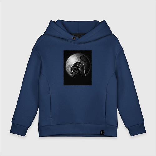 Детское худи оверсайз Дарт Вейдер звезда смерти / Тёмно-синий – фото 1