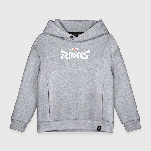 Детское худи оверсайз Marvel rivals logo / Меланж – фото 1
