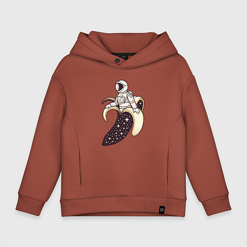 Детское худи оверсайз Космический банан / Кирпичный – фото 1