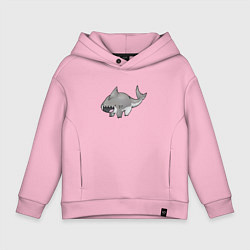 Толстовка оверсайз детская Милая акула медведь, цвет: светло-розовый