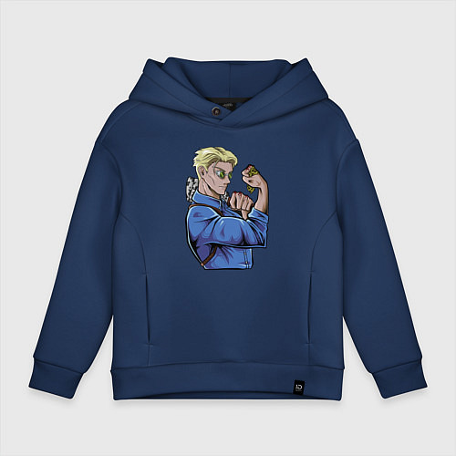 Детское худи оверсайз Магическая битва Нанами Кенто битва / Тёмно-синий – фото 1