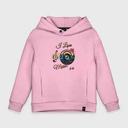 Детское худи оверсайз Я люблю музыку