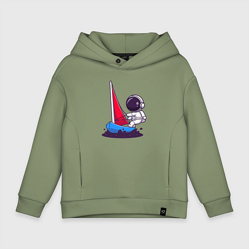 Детское худи оверсайз Космонавт яхтсмен / Авокадо – фото 1