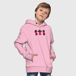 Толстовка оверсайз детская Надзиратели игры в кальмара, цвет: светло-розовый — фото 2