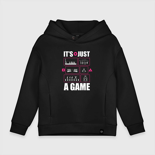 Детское худи оверсайз Игра в кальмара / Черный – фото 1