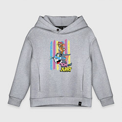 Детское худи оверсайз Том и Джерри - полосы