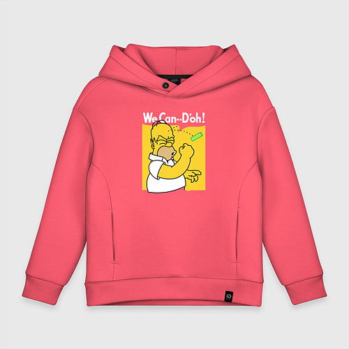 Детское худи оверсайз Homer can doh / Коралловый – фото 1