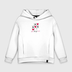 Детское худи оверсайз Любовь всегда побеждает - крестики-нолики, но с се