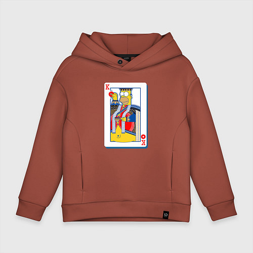 Детское худи оверсайз Король Гомер / Кирпичный – фото 1