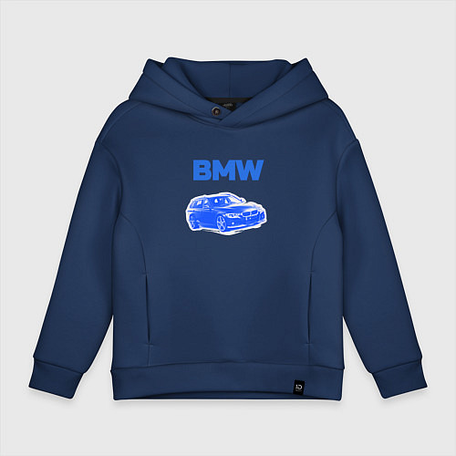 Детское худи оверсайз Blue bmw / Тёмно-синий – фото 1