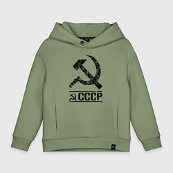 Детское худи оверсайз Серп и молот черный