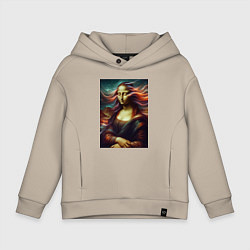 Детское худи оверсайз Мона Лиза закрыла глаза