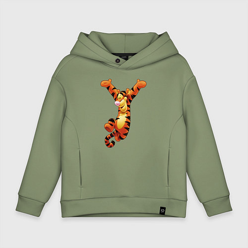 Детское худи оверсайз Винни пух - Тигруля / Авокадо – фото 1