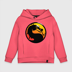 Толстовка оверсайз детская Mortal kombat logo, цвет: коралловый