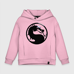 Толстовка оверсайз детская Смертельная битва - логотип, цвет: светло-розовый