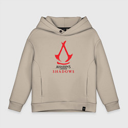 Толстовка оверсайз детская Assassins Creed Shadows - badge, цвет: миндальный