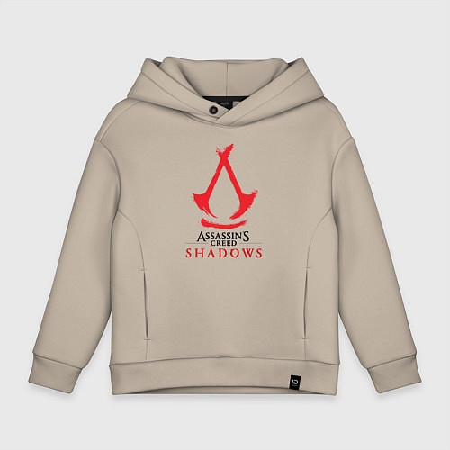 Детское худи оверсайз Assassins Creed Shadows - badge / Миндальный – фото 1
