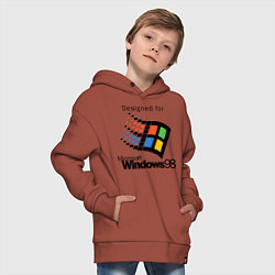 Толстовка оверсайз детская Предназначен для windows 98, цвет: кирпичный — фото 2