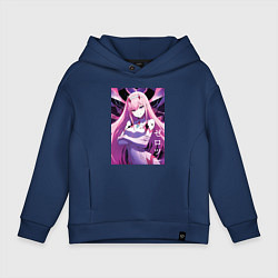 Толстовка оверсайз детская Zero two Darling in the Franxx - ai art, цвет: тёмно-синий