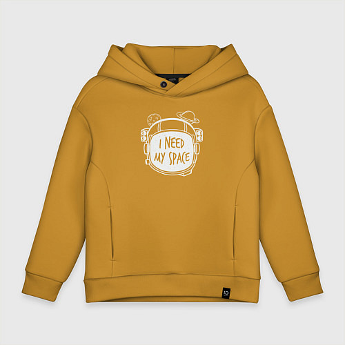 Детское худи оверсайз Мне нужен мой космос / Горчичный – фото 1