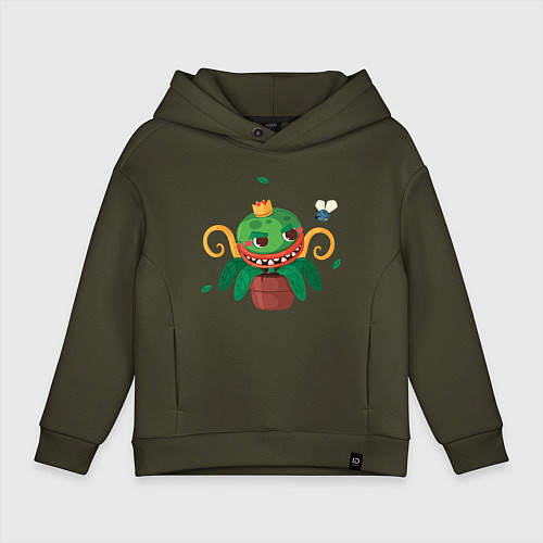 Детское худи оверсайз Королевский цветок / Хаки – фото 1