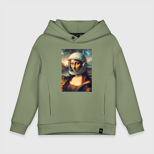 Детское худи оверсайз Mona Lisa - brave astronaut / Авокадо – фото 1