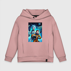 Детское худи оверсайз Космонавты Рик и Морти - нейроарт фантазия