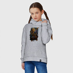 Толстовка оверсайз детская Солнце и луна из аниматроников, цвет: меланж — фото 2