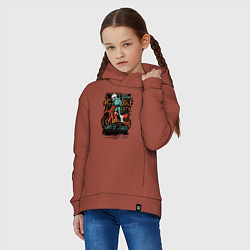 Толстовка оверсайз детская Кроссовый мотоцикл, цвет: кирпичный — фото 2